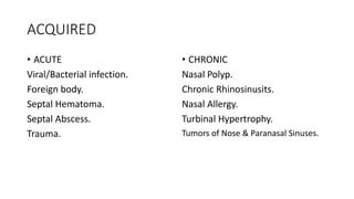 Nasal Obstruction | PPT