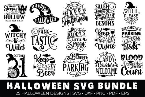 Halloween SVG Bundle, Halloween Quotes Bundle (839762) | Cut Files ...