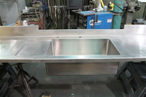 Stainless Countertop with Integral Sink and Drainboard