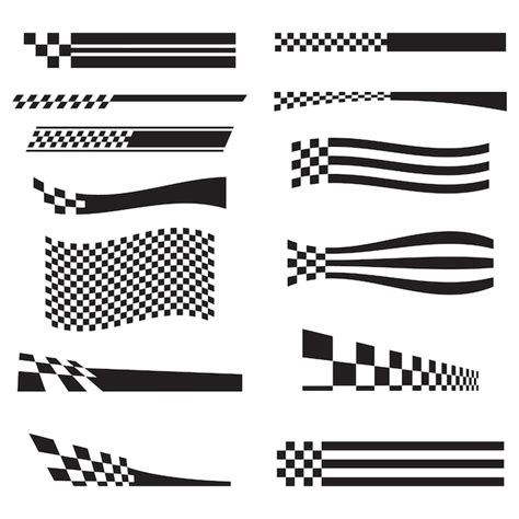 Premium Vector | Collection of checkered flag vehicle wrap vinyl ...