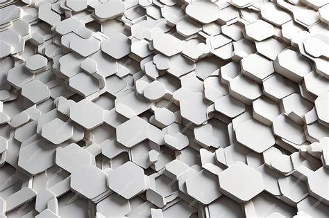 Premium AI Image | White hexagon pattern background3d rendering