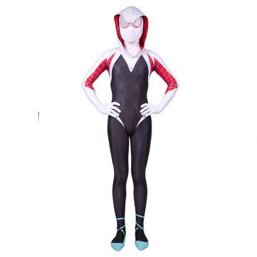 Womens Gwen Stacy Into the Spider-Verse Cosplay Spider-Gwen Costume ...