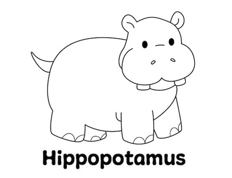 Hippo Coloring Page - Little Bee Family