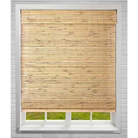 Arlo Blinds Petite Rustique Cordless Light-Filtering Bamboo Roman Shades 36 in. W x 74 in. L ...