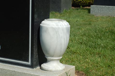 Flower and Floral Vases for Monuments and Headstones | Colma Cemetery Monument Headstone in the ...