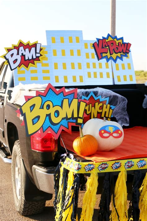 Superhero Halloween Trunk or Treat Ideas + DIY Skyline - Deonna Wade