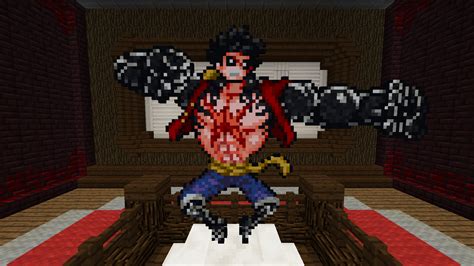 Luffy Gear 4 pixel art. I made it using chisel and bits in Minecraft ...