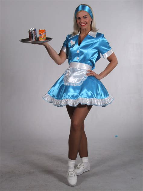 50s Waitress Fancy Dress Costume Diner Dress 10-12