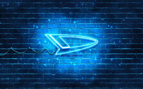 4K free download | Daihatsu blue logo, , blue neon lights, creative ...