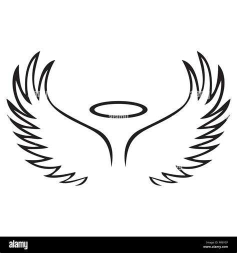 Dibujo Vectorial de alas de ángel Imagen Vector de stock - Alamy