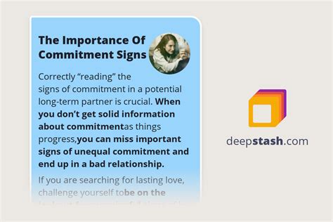 The Importance Of Commitment Signs - Deepstash