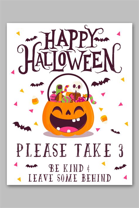 Free Halloween Candy Printable Sign Set: No Sign Up Needed