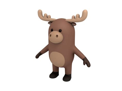 Cartoon Moose 3D model | CGTrader