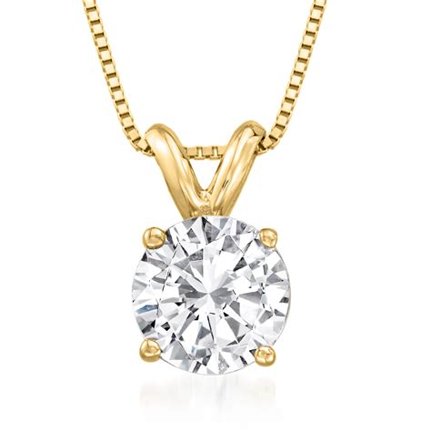 1.00 Carat Diamond Solitaire Necklace in 14kt Yellow Gold | Ross-Simons