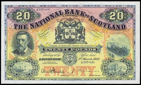 National Bank of Scotland 20 Pound Note 1952|World Banknotes & Coins Pictures | Old Money ...