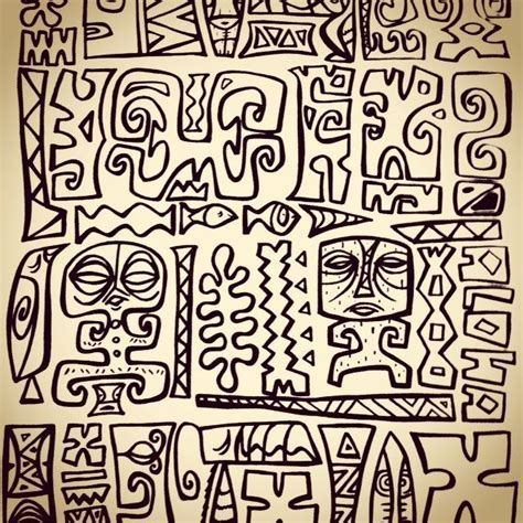 Tiki tOny drawings Tiki Hawaii, Hawaiian Tiki, Tropical Outdoor Decor ...