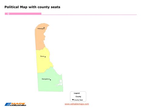 Delaware county map - Editable PowerPoint Maps