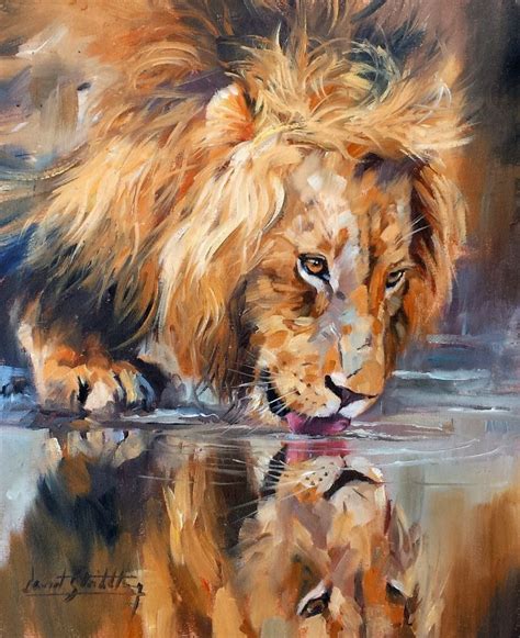 Lion Oil Painting at PaintingValley.com | Explore collection of Lion ...