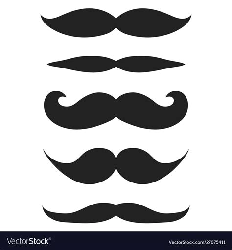 Silhouettes glasses and a mustache with beard Vector Image