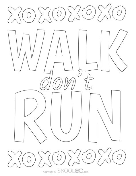 Walk Don't Run - Free Classroom Poster - SKOOLGO