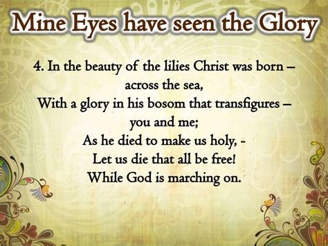 Mine Eyes have seen the Glory