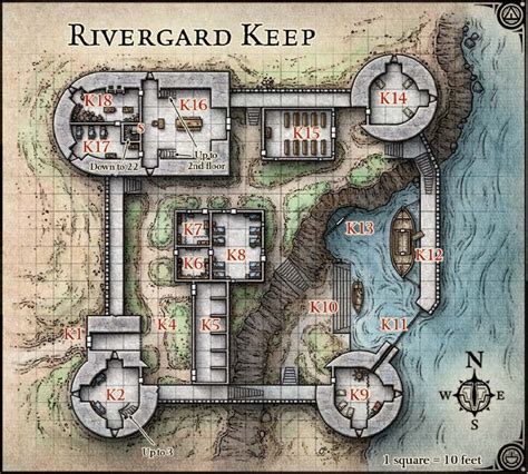 d&d tombs dungeons map, rivergard keep, castle, fort, tabletop map, rpg map, tabletop gaming | D ...