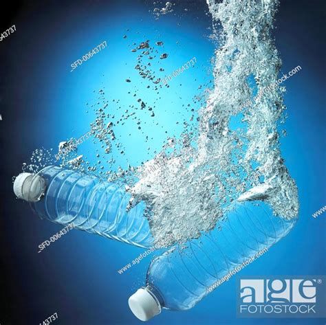 Clear Plastic Water Bottles Plunging into Water, Stock Photo, Picture And Rights Managed Image ...