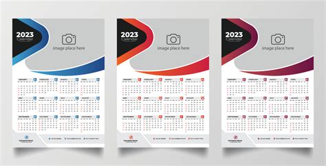 2023 one page wall calendar design template 10807393 Vector Art at Vecteezy