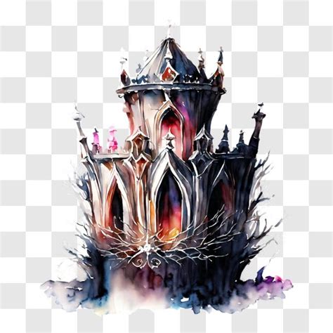 Download Upside-Down Tower Castle in a Winter Wonderland PNG Online - Creative Fabrica