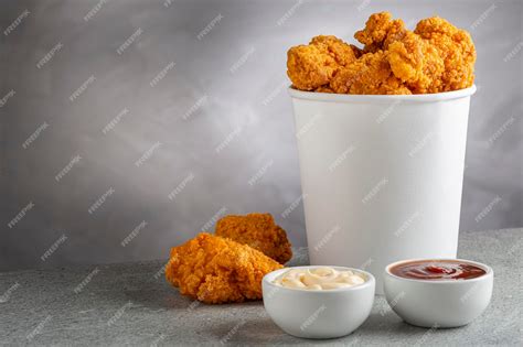 Premium Photo | Crispy fried chicken in the bucket chicken bucket