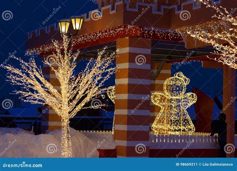 Christmas Decorations on the Street Stock Image - Image of british, britain: 98669211