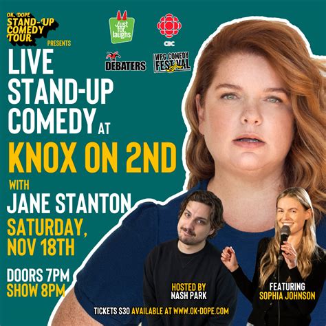 The OK, DOPE Stand-up Comedy Tour live at Knox On 2nd with Jane Stanton!