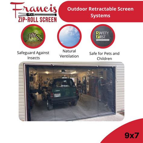 Francis Zip-Roll Screen Retractable Screen For Garage Door & Reviews ...