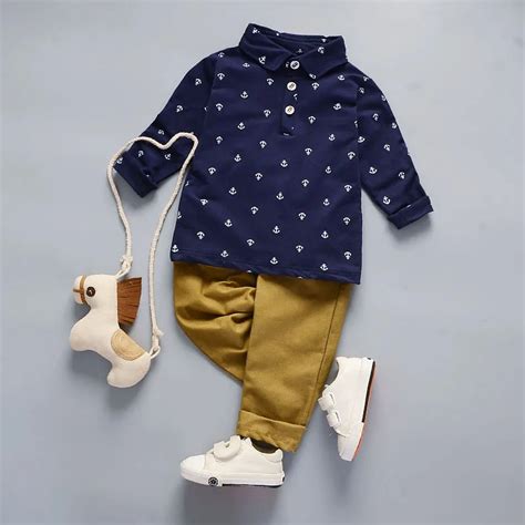 spring autumn Leisure Baby Boy Clothes Set Children Clothing Sets Kids Clothes Baby Boys lapel T ...