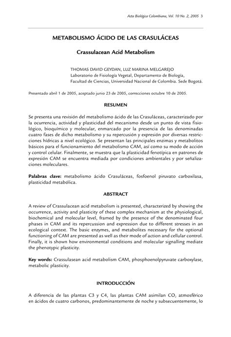 (PDF) Crassulacean Acid Metabolism