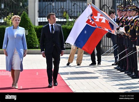 Bratislava, Sr. 31st May, 2023. Slovak President Zuzana Caputova, left ...