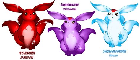 WhiteCat Arts on Twitter: "Carbuncle in every birthstone. Because there are never enough ...