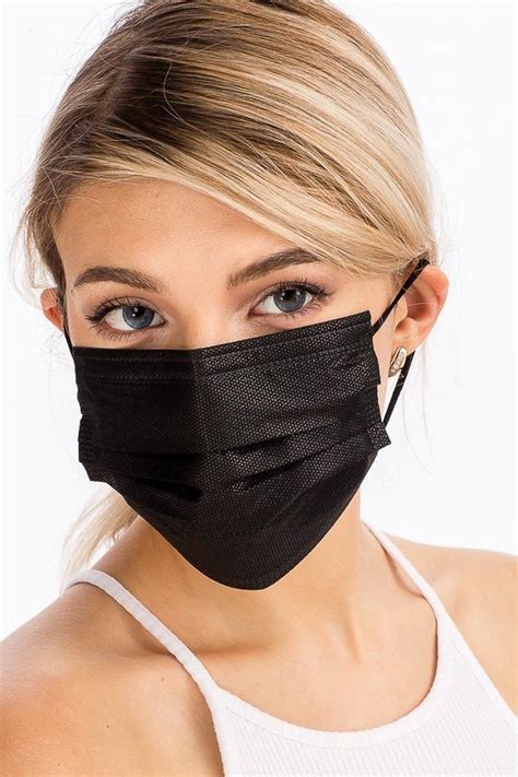 BLACK DISPOSABLE SURGICAL FACE MASK - 50 PACK - Comfort 4U