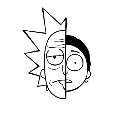 rick and morty outline drawing - jamariiryipca