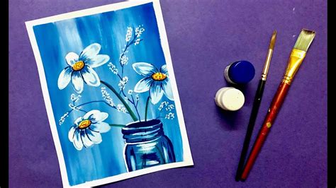 Beautiful Flower Painting with Poster Colours | Step by Step - YouTube