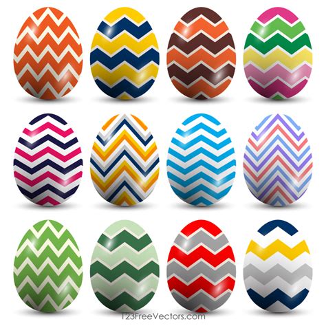 Colorful Easter Eggs with Chevron Pattern by 123freevectors on DeviantArt