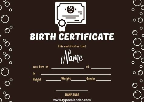 Free Printable Birth Certificate Templates [PDF] Blank, Fillable