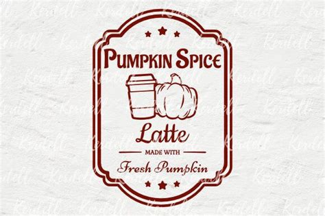 Pumpkin Spice Latte Sign Vintage Label Graphic by Kerdell · Creative Fabrica