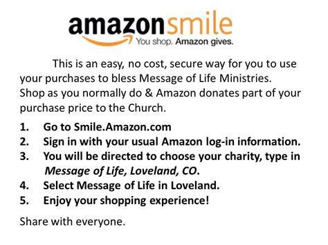 amazon-smile - Message Of Life Ministries