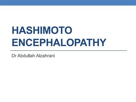 hashimoto encephalopathy | PPT