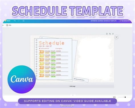 Stream Schedule Template for Twitch & Youtube Streaming / Cute - Etsy