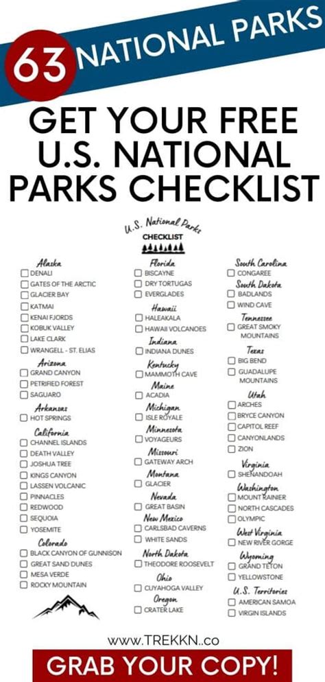 Your Printable List of 63 National Parks in the U.S. (Updated for 2021!)