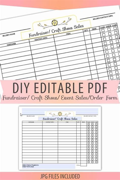 Free Craft order form Template Awesome Diy Editable Printable Pdf order form Fundraiser Craft ...