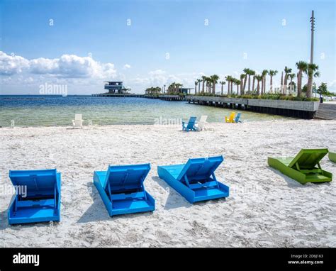 Spa Beach on the new rebuilt St Pete Pier in St Petersburg Florida USA opened in 2020 Stock ...