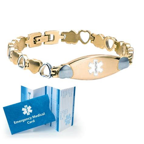 Taking Blood Thinners Rose Gold Heart Medical Alert ID Bracelet for Women - 7.0" - Walmart.com ...